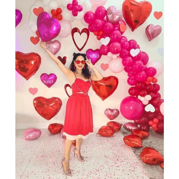 ❤ Cute Heart Shaped Crop Top Pearls Trim NEW - Picture 7 of 16